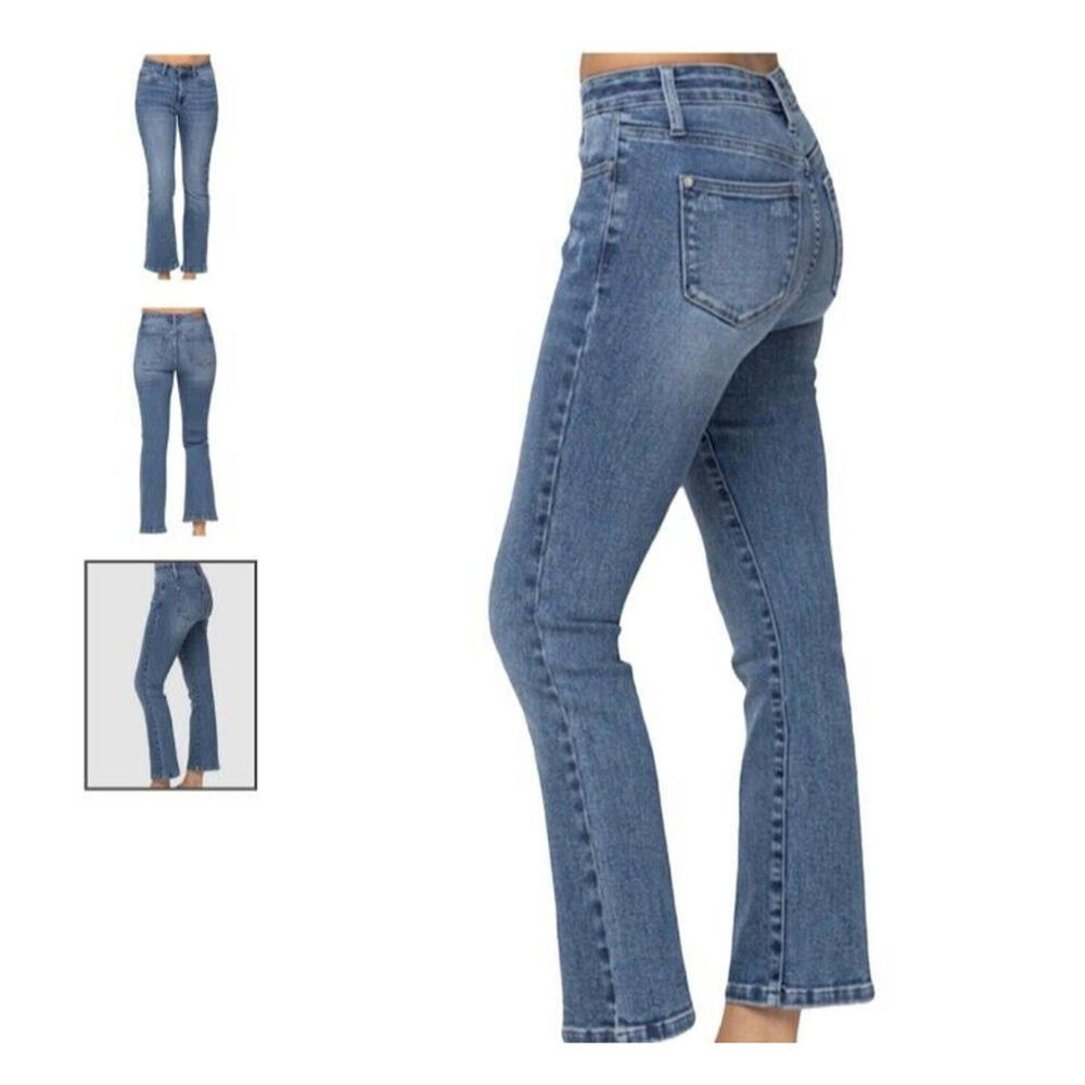 Judy Blue Mid Rise Demi Crop Bootcut Jeans Size 15 / 32 JB88249 MD - Picture 2 of 7